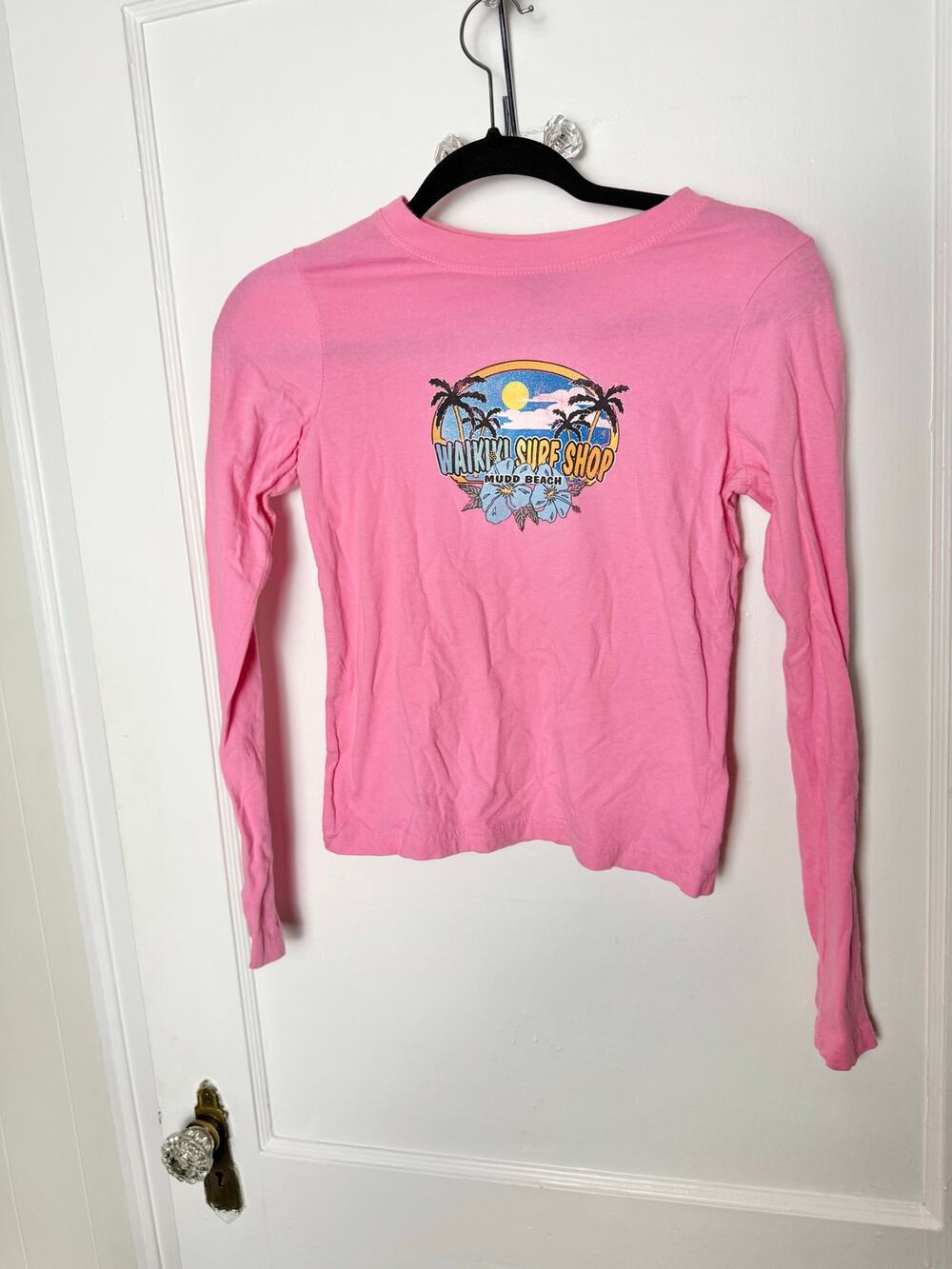 Vintage Y2K 00s MUDD Surfer Long Sleeve Graphic T-shirt Small Flower 90s Hawaii